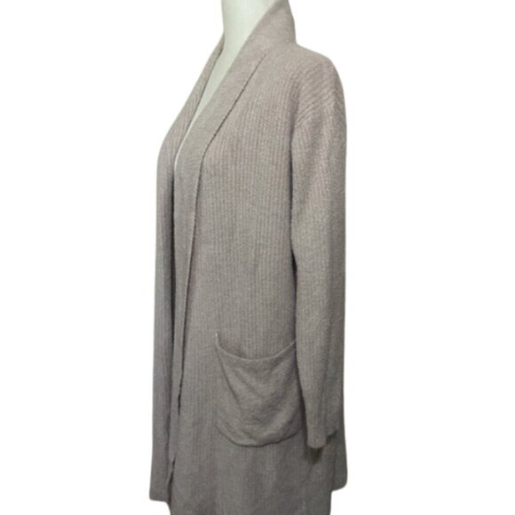 Barefoot Dreams cozy chic lite long line open front pocket cardigan size S EUC - Picture 2 of 4